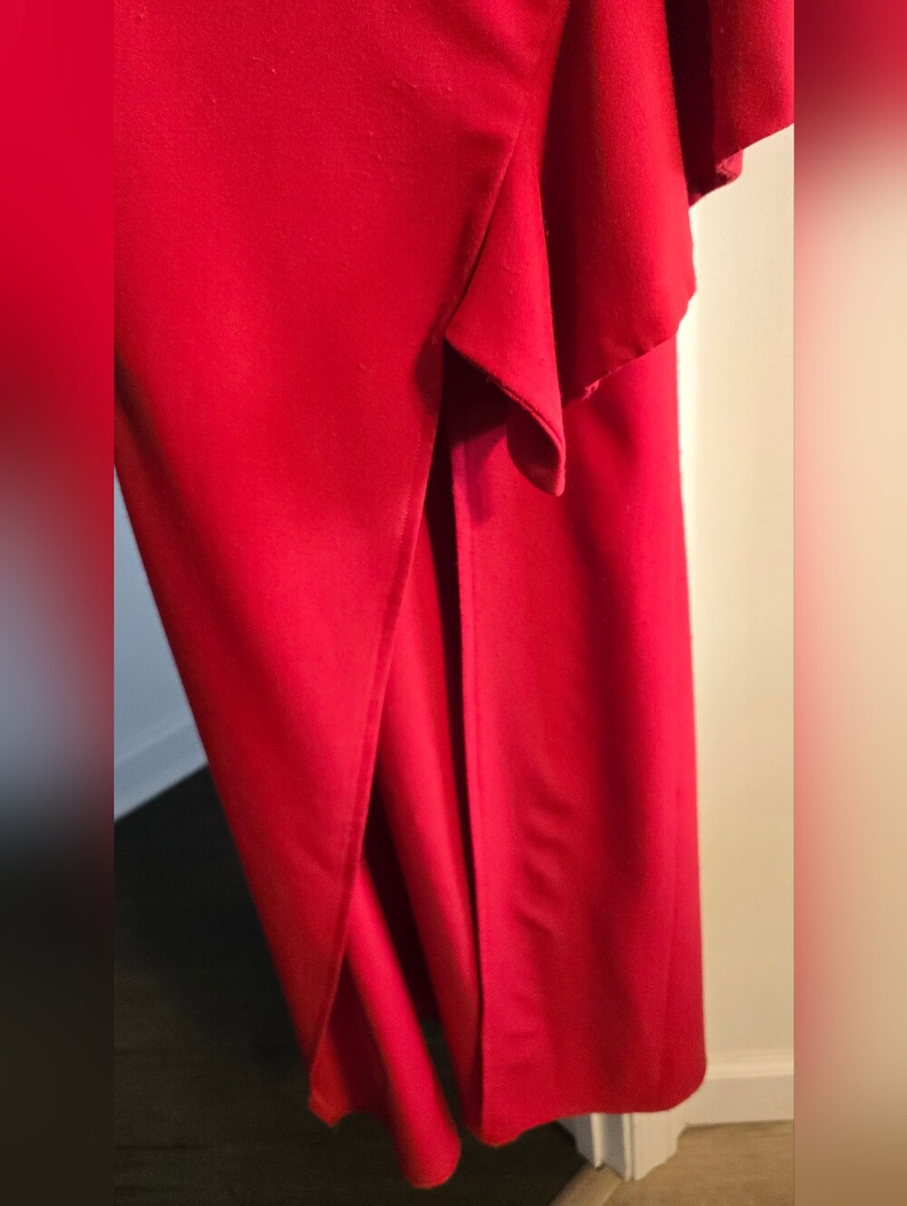 Grass-Fields Red Ruffle Cold-Shoulder High low corset dress Size 8 - Picture 12 of 15